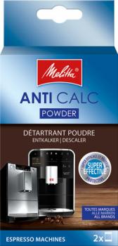 Melitta Anti Calc Powder, Entkalker für Espressomaschinen & Vollautomaten, 2 Stück, 80 Gramm Packung