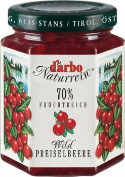 Darbo Fruchtreich Wildpreiselbeer-Konfitüre (70 % Frucht), 200 Gramm