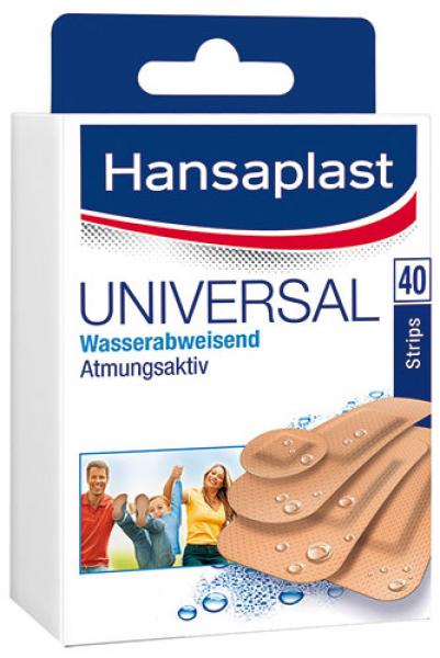 Hansaplast Universal Pflaster, wasserabweisend, Strips in div. Größen, 40 Stück